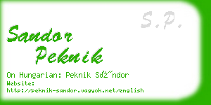 sandor peknik business card